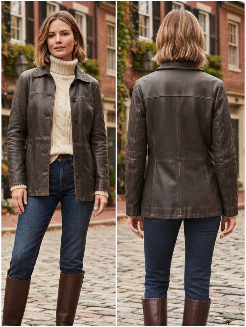 NWOT Columbia Sportswear Company Vintage 90s Burnished Leather Jacket Size S